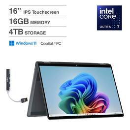 HP - OmniBook X Flip 2-in-1 2-in-1 Laptop 16.0 WUXGA (Intel Ultra 7-256V, 16GB LPDDR5X, 4TB SSD, Win 11 Home) w/USB Hub - Eclipse Gray