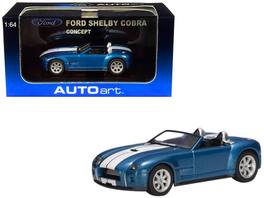 2004 Ford Shelby Cobra Concept Guardsman Blue Metallic with Performance White Stripes 1/64 Model Car by Autoart