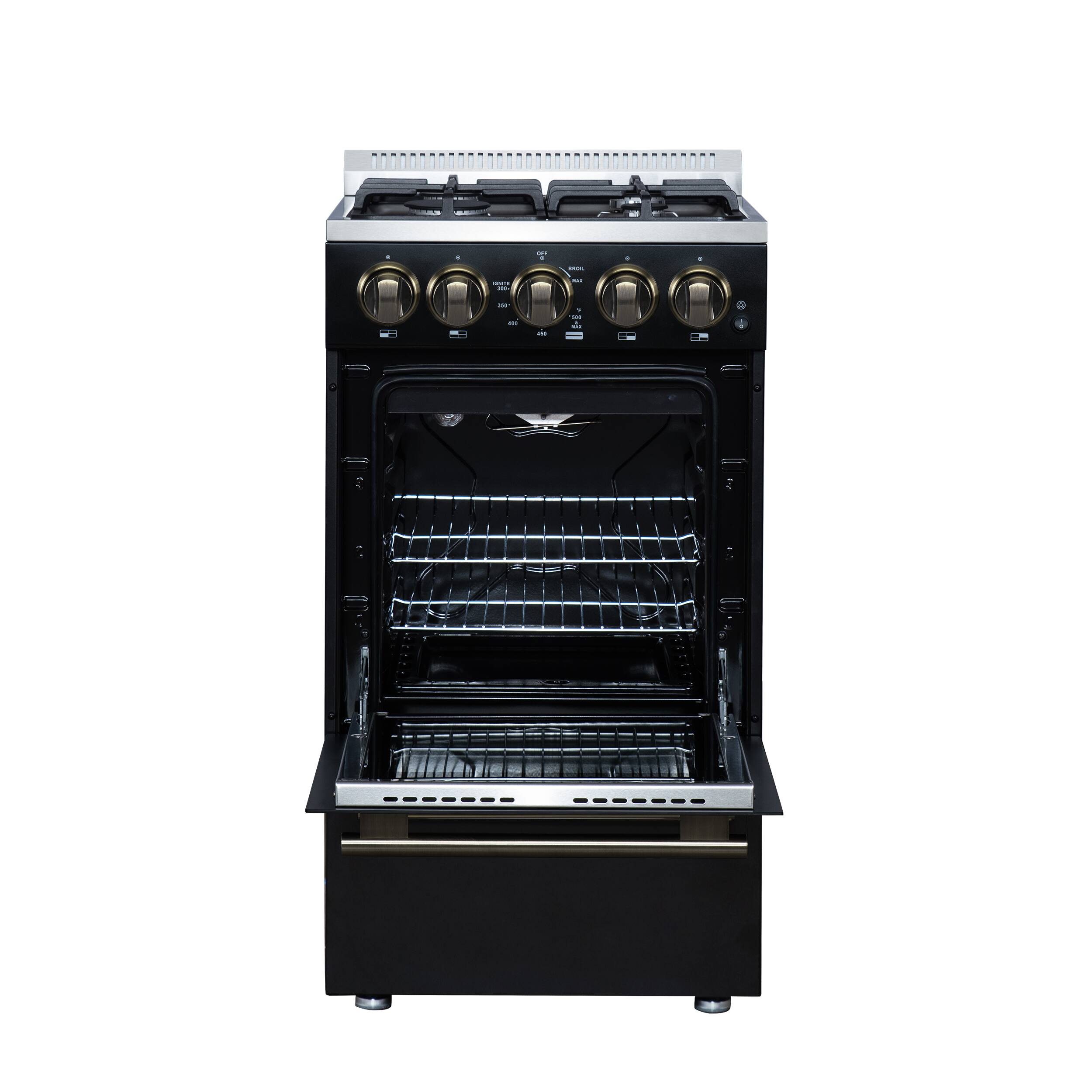 Alt View 7. Forno Appliances - Lamazze 2.05 Cu. Ft. Freestanding Gas Range - Black.