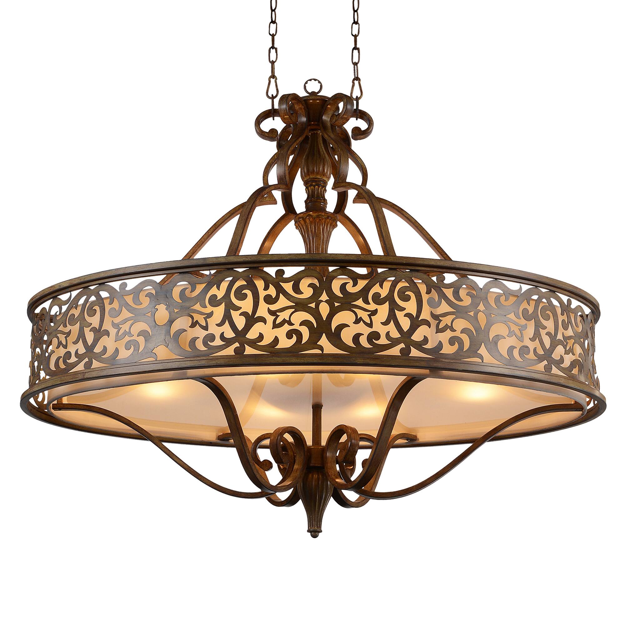 Angle. CWI Lighting - Nicole 6 Light Drum Shade Chandelier With Brushed Chocolate Finish - Brushed Chocolate.