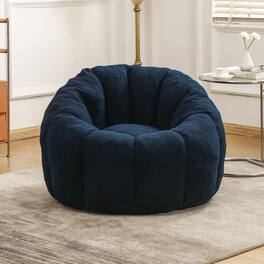Trinkets Crazed - Bean Bag Chair, Bean Bag Sofa Chair with Armrests Stuffed High-Density Foam, Lazy Sofa Comfy Chairs - dark blue