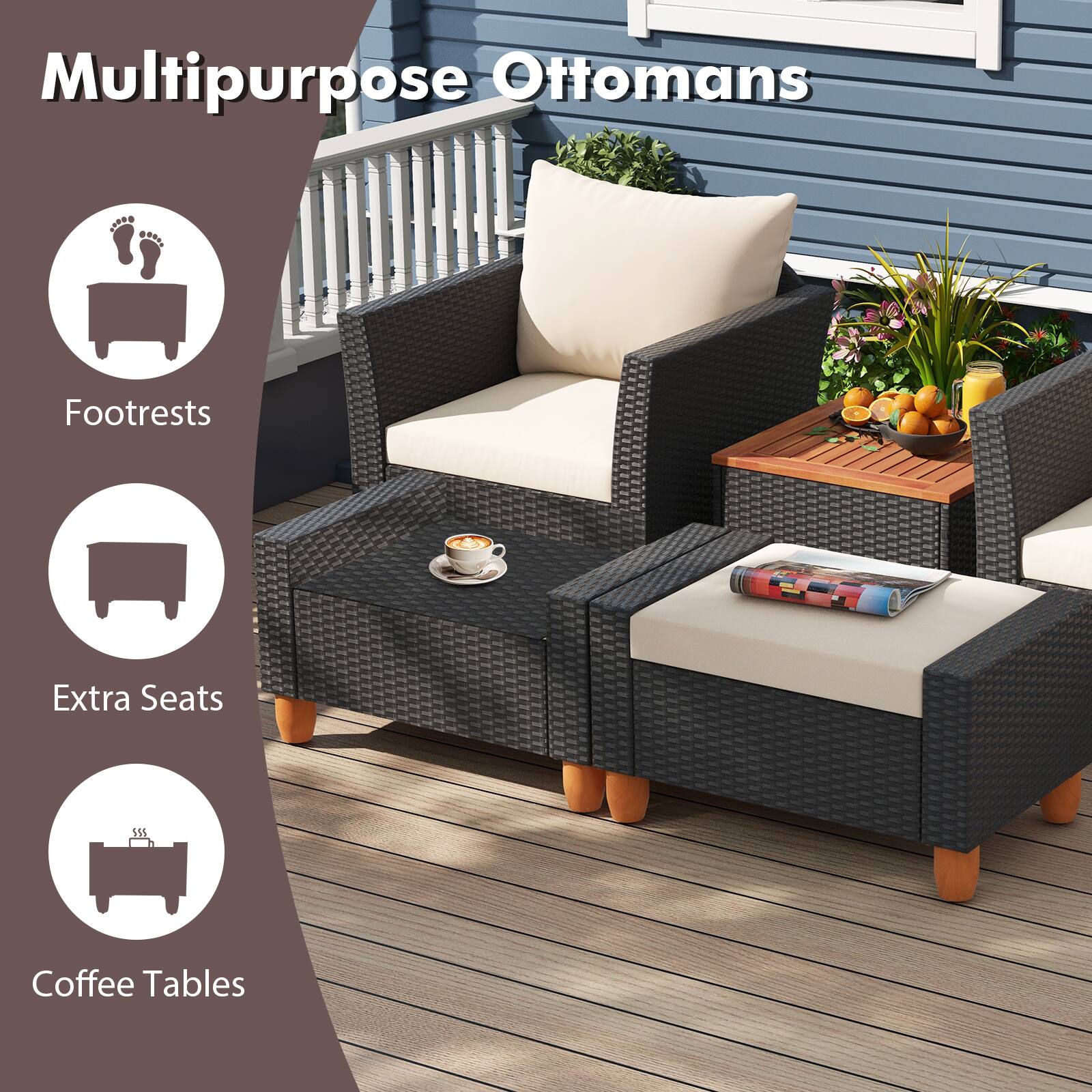 Multipurpose Ottomans: Footrests, Extra Seats, Coffee Tables