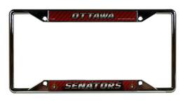 Rico Industries - Ottawa Senators EZ View License Plate Frame - Designed for Upper or Lower Corner License Plate Tabs - Multi