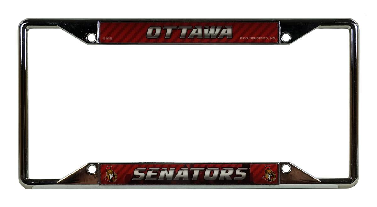 Ottawa Senators EZ View License Plate Frame - Designed for Upper or Lower Corner License Plate Tabs