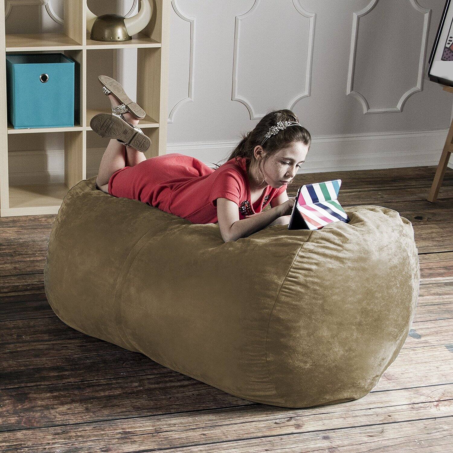 Back. Jaxx - Jaxx Sofa Saxx 4-foot Bean Bag Lounger, Camel - Camel.