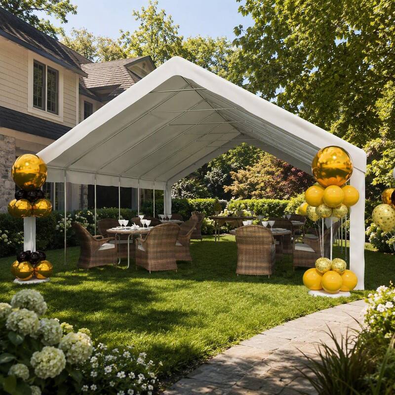 Left. RYHNUYNE - 20x32 FT Party Tent Storage Bags Removable Sidewalls Gazebo Weddings BBQs Carports - White.