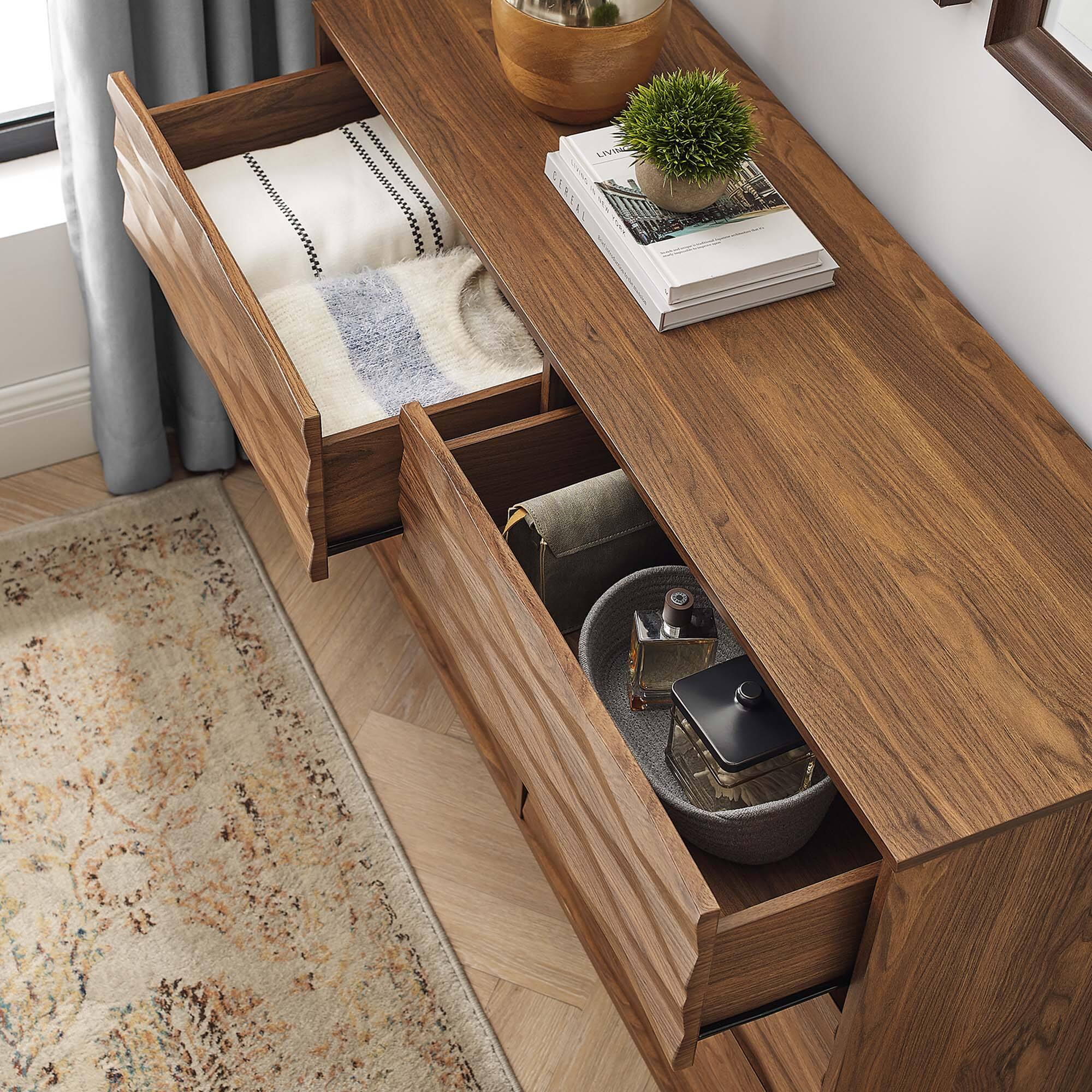 Alt View 1. Modway - Vespera 6-Drawer Dresser by Modway - Walnut.