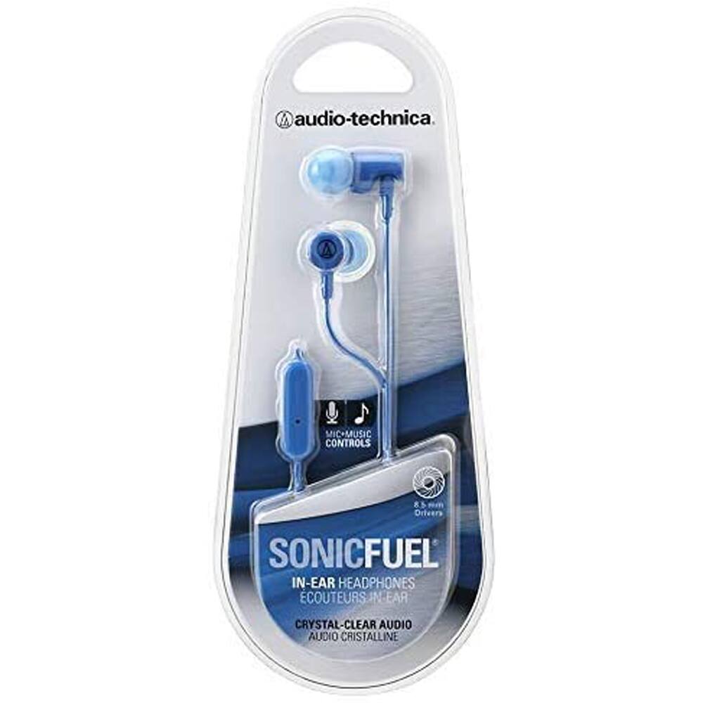 audio-technica

SONICFUEL  
IN-EAR HEADPHONES  
ECOUTEURS IN-EAR  
CRYSTAL-CLEAR AUDIO  
AUDIO CRISTALLINE  

MIC-MUSIC CONTROLS  
MICRO-SONIC CONTROLES  

8.8 mm Drivers