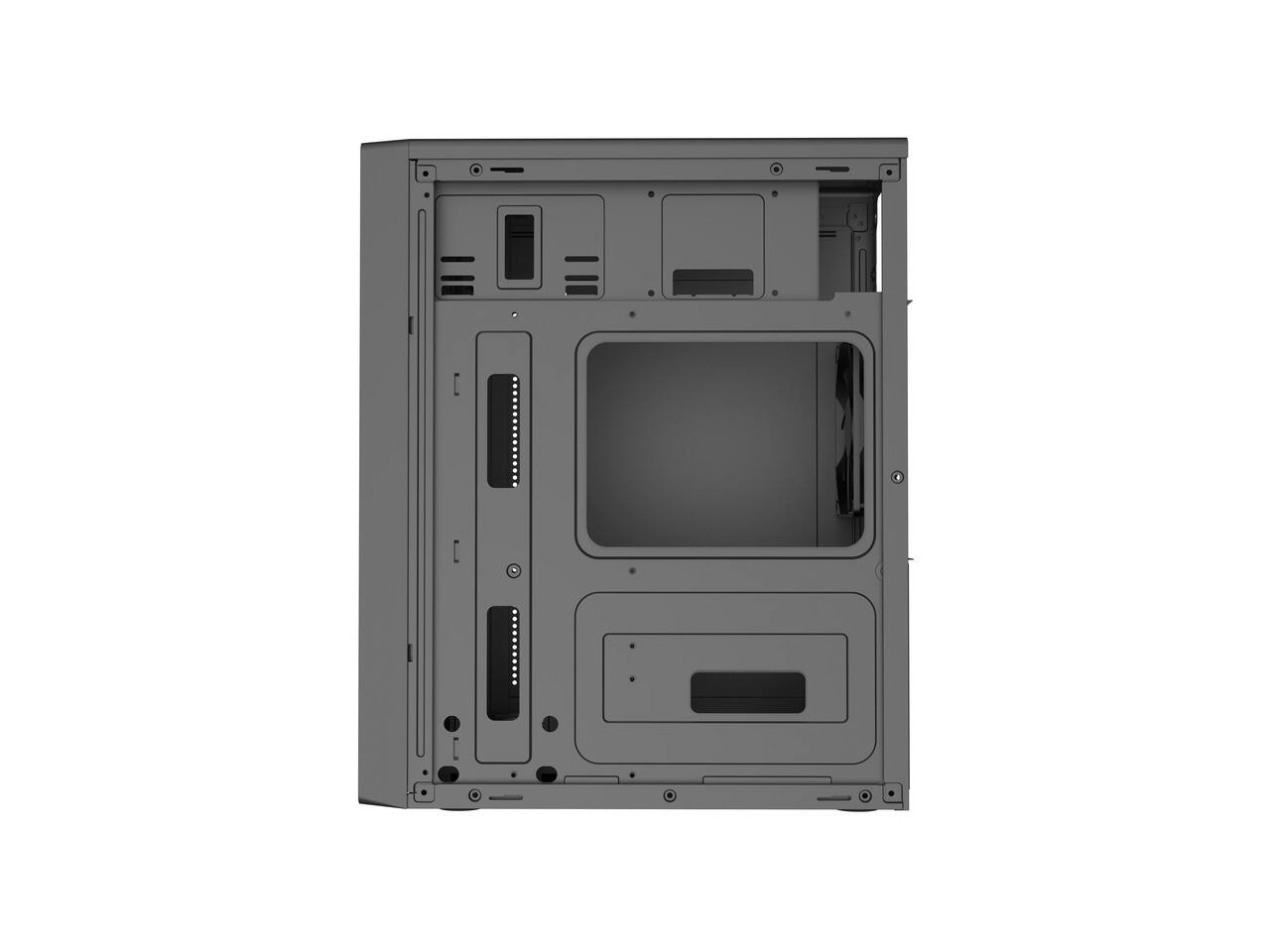 Alt View 5. DIYPC - DIYPC DIY-V3-ATX Black USB3.0 ATX Mid Tower Computer Case w/ 1 x 120mm Fan x Rear (Pre-Installed) - Black.