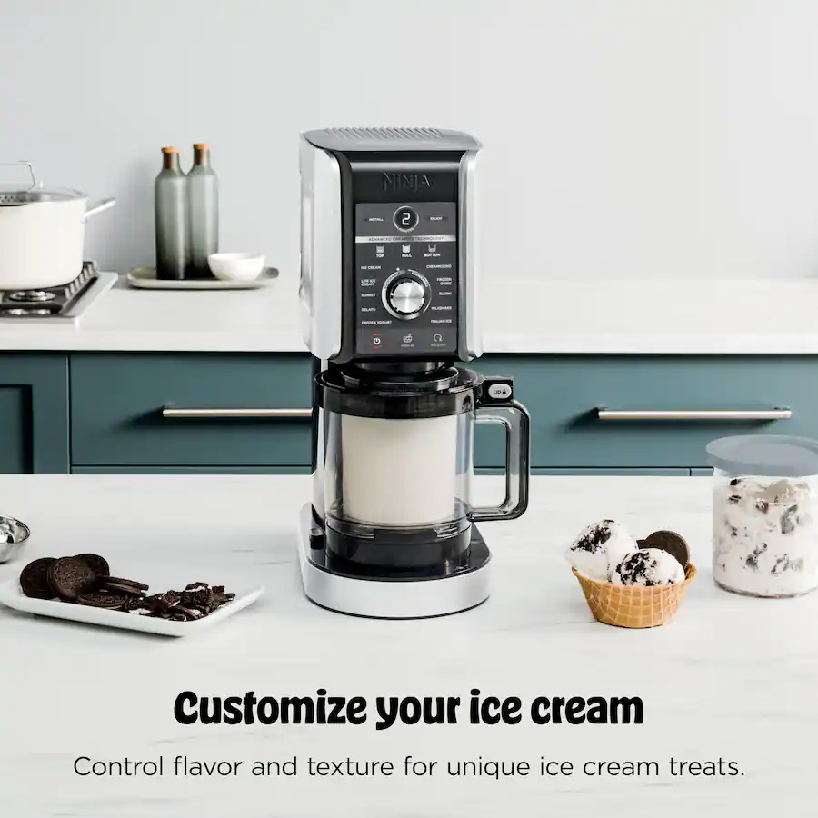 Ice Cream Controls Ninja CREAMi Deluxe 11 in 1 Ice Cream and Frozen Treat Maker, XL 24oz ...