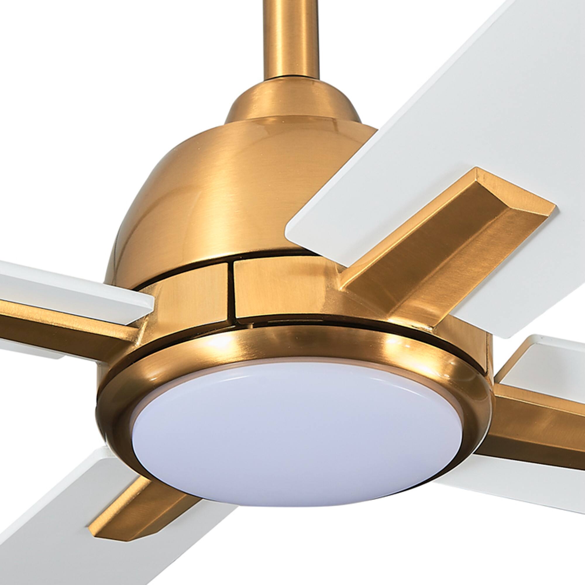 Alt View 8. Parrot Uncle - 48" Modern Dimmable LED Ceiling Fan with Light and Remote - Gold.