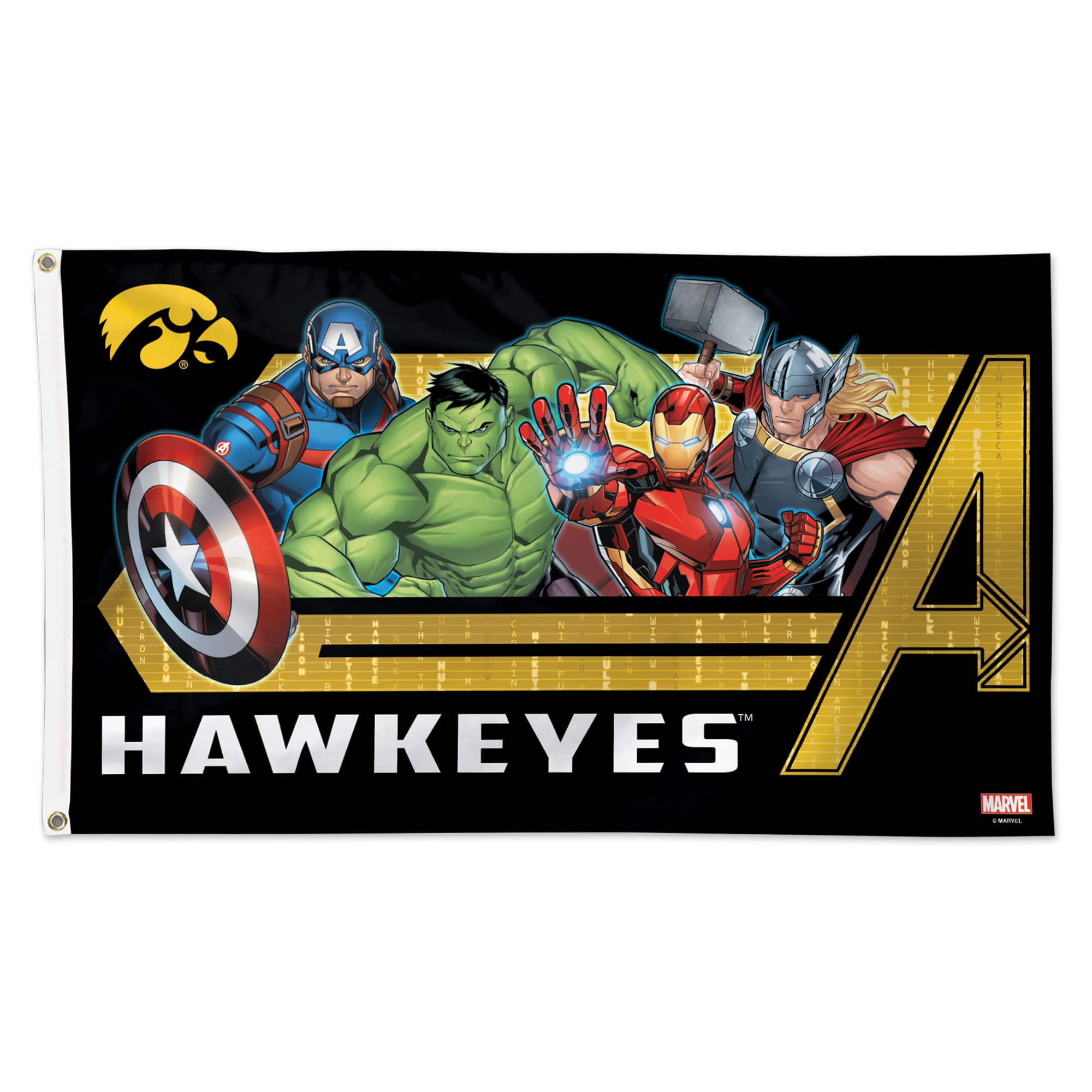 WinCraft - Iowa Hawkeyes 3' x 5' Single-Sided Deluxe Avengers Flag - Multicolor