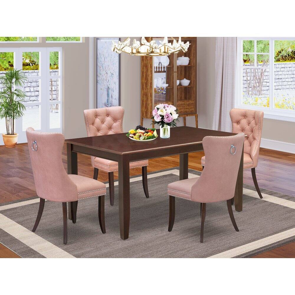 Alt View 7. East West Furniture - 5 Piece Kitchen Table Set Contains a Rectangle Dining Table - Red.