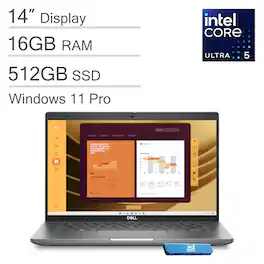 Dell - Latitude 5450 14" FHD Laptop - Intel Core Ultra 5 with 16GB Memory - 512GB SSD - Thunderbolt - Backlit - Win 11Pro - Silver
