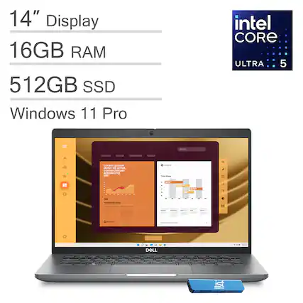 14" Display
16GB RAM
512GB SSD
Windows 11 Pro
Intel Core Ultra 5