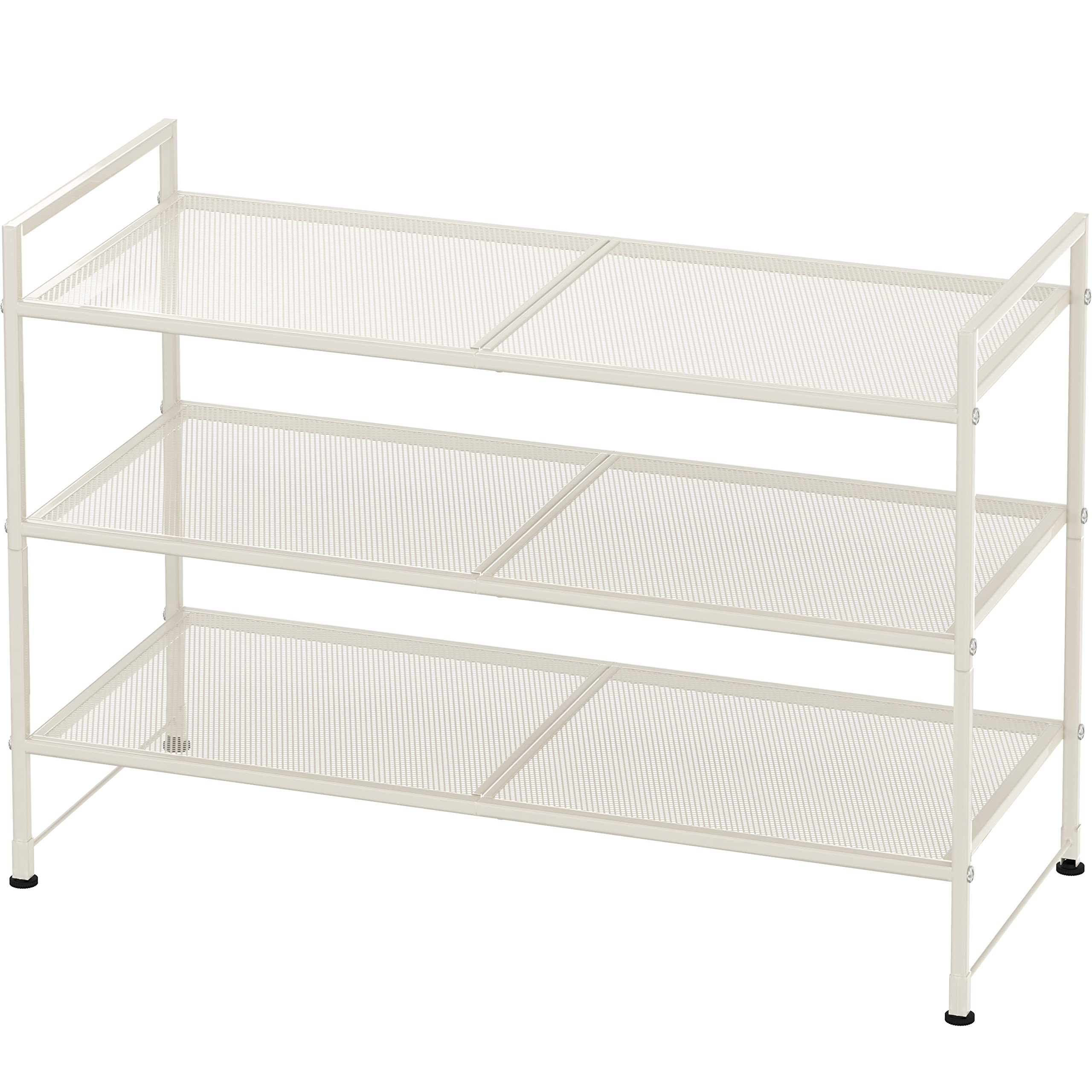 Front. ThinkLink Electronic - Stackable Metal Panel Shoes Rack storage racks shoe Stackable Design Maximize your storage - White Mesh Panel.