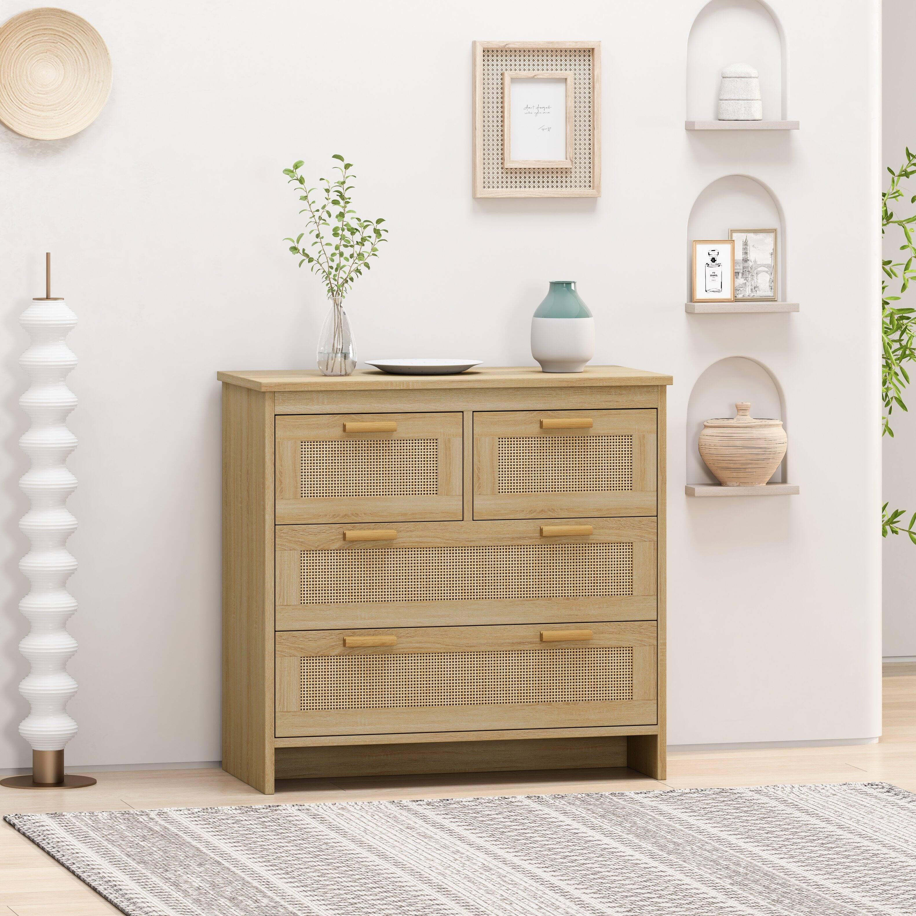 Alt View 2. Boyel Living - Natural 31.5 in. H Storage Cabinet with 4-Drawers - Natural.