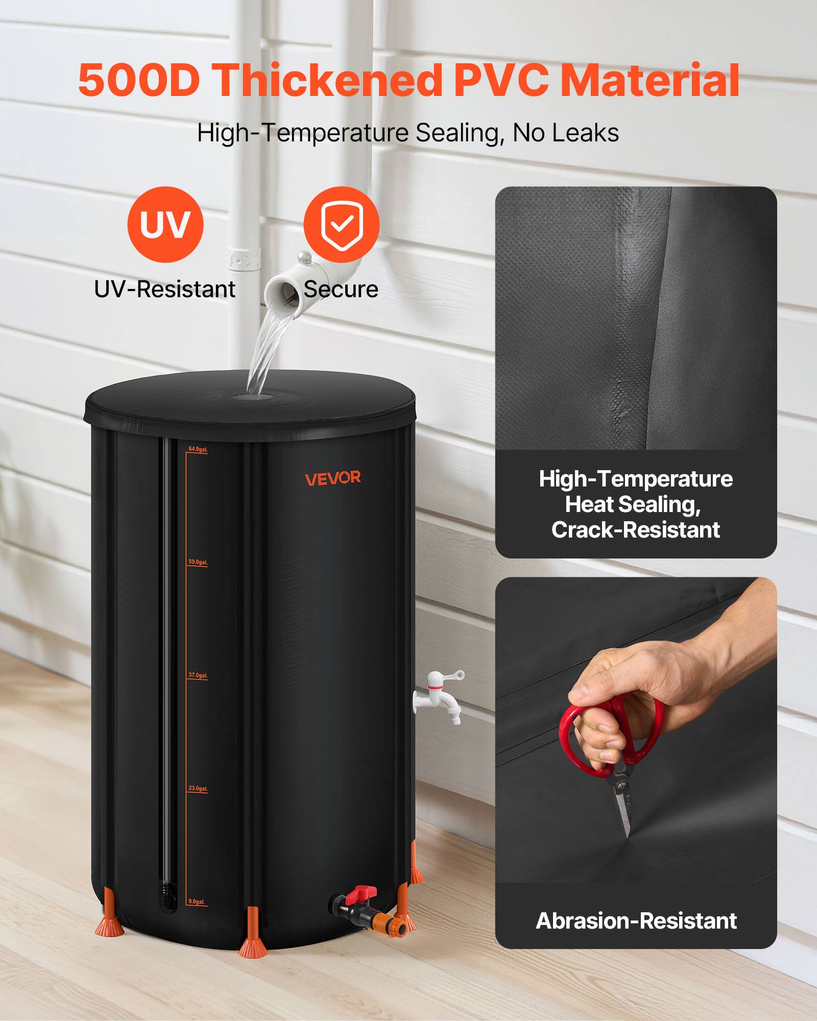 500D Thickened PVC Material  
High-Temperature Sealing, No Leaks  
UV-Resistant  
Secure  
High-Temperature Heat Sealing, Crack-Resistant  
Abrasion-Resistant