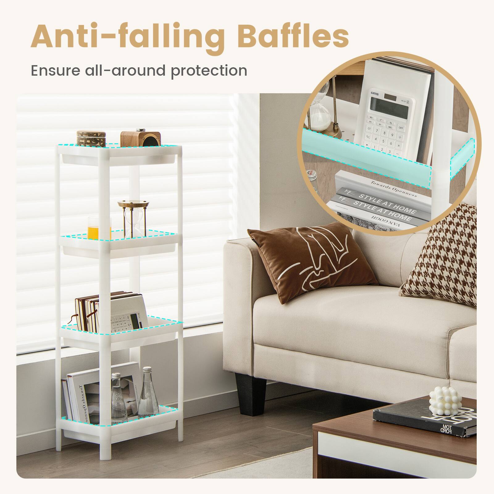 Anti-falling Baffles Ensure all-around protection - 4 1 - - - J - - 1 + - - - -  - 1 - + . Fosar  Ceeacs STYLE ATHOME STYLEATHOME HODAYA AR Trmandla Toward-Openue Urane NOT FORD