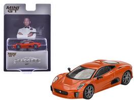 Jaguar C-X75 007 James Bond "Spectre" (2015) Movie Limited Edition 1/64 Diecast Model Car by Mini GT - Orange Metallic