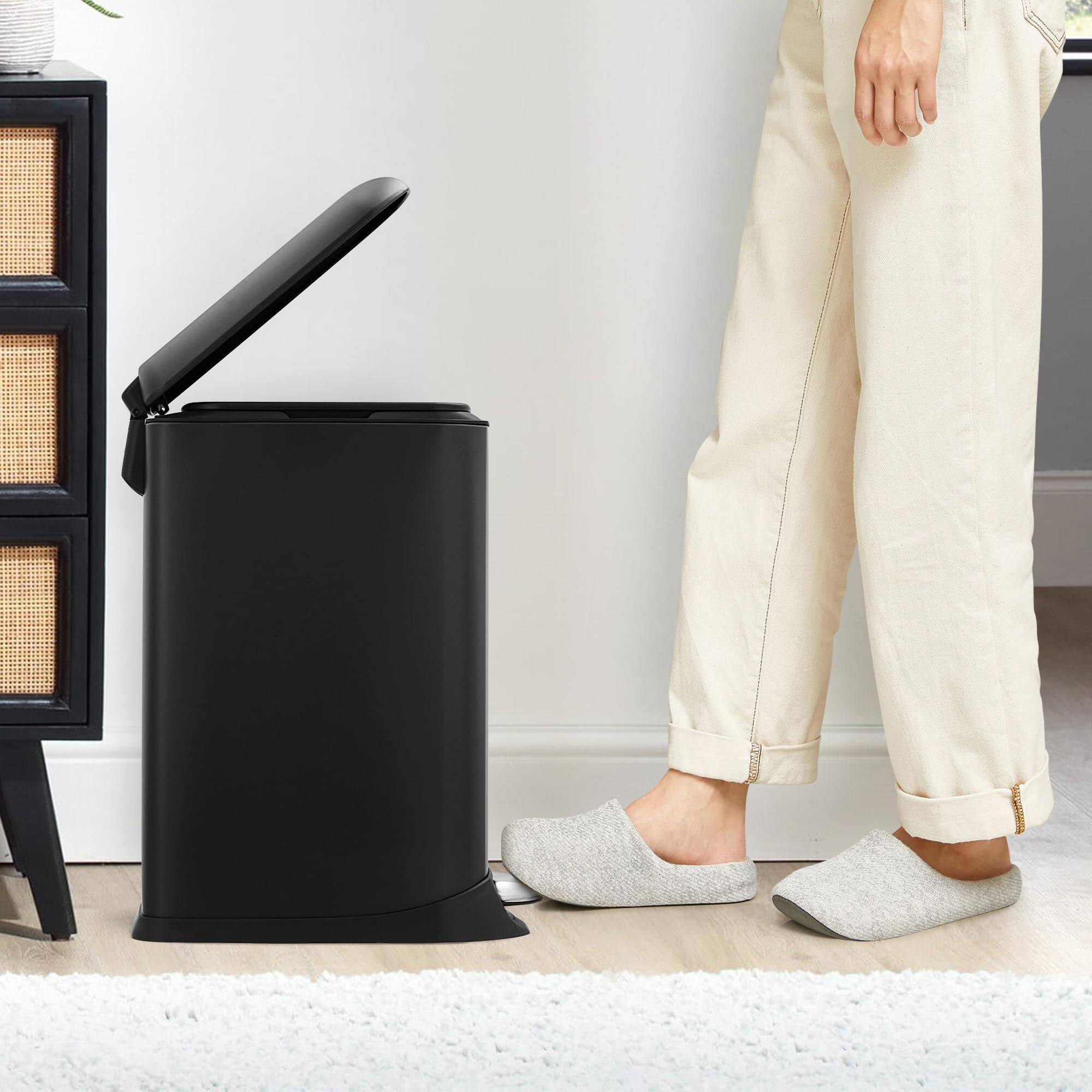 Alt View 5. Acekool - Stainless Steel Trash Can, 3.2 Gallon Lid, Soft Closing Pedal.