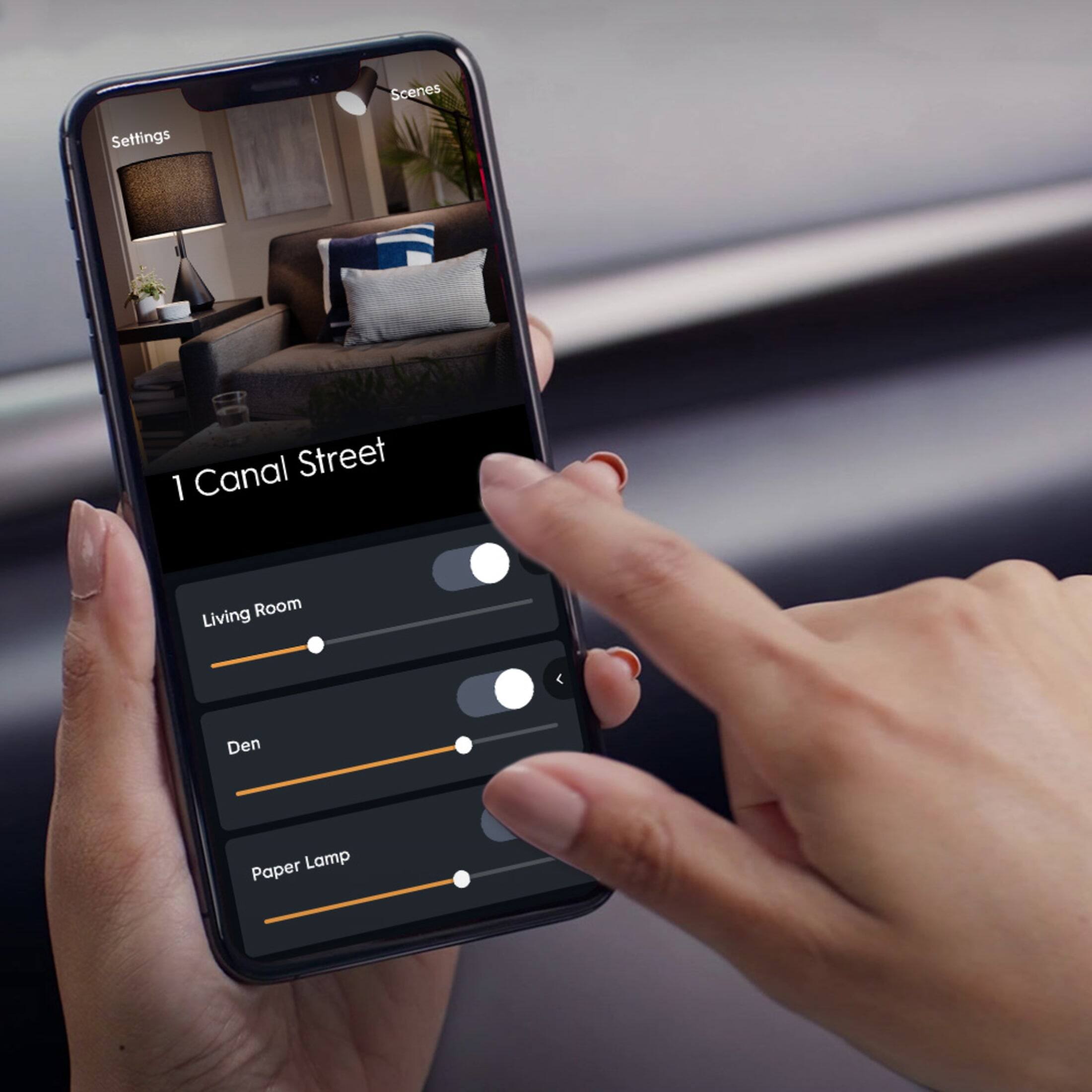 Alt View 13. Cync - Reveal Indoor BR30 Smart LED Light Bulb - Color Changing - Full Color.