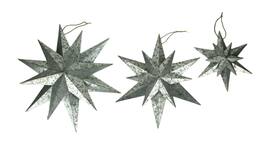 Transpac - Rustic Galvanized Metal 12 Pointed Star Wall Sculptures Set of 3 - Gray