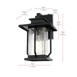 Elegant Lighting - Salem 7 inch Outdoor Pendant - Black