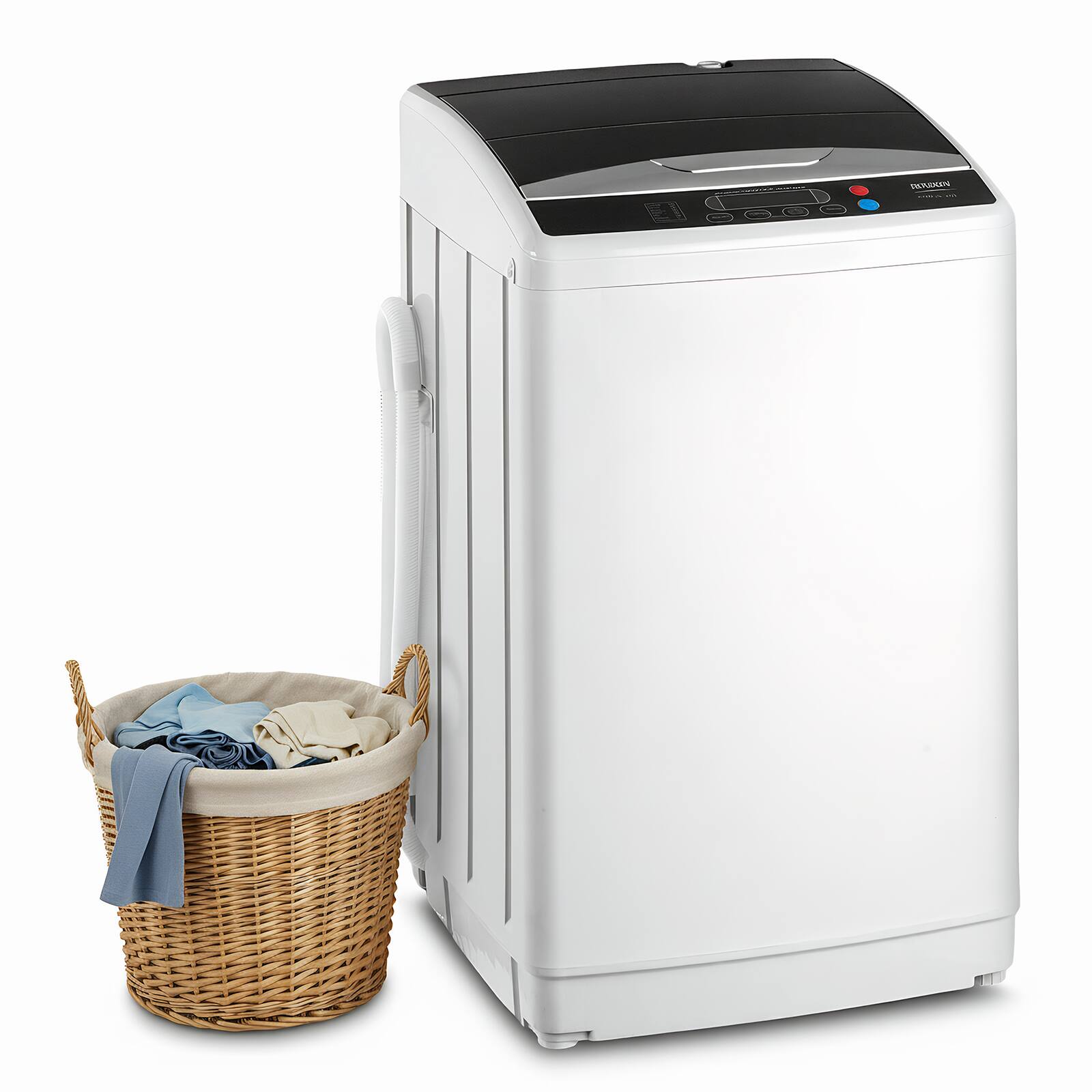 Front. Winado - 2.3cu.ft Washing Machine, 25lbs. Capacity Portable Washer, 10 Program,5 water levels, with Quick Connect Sink Adapter - Light Grey.
