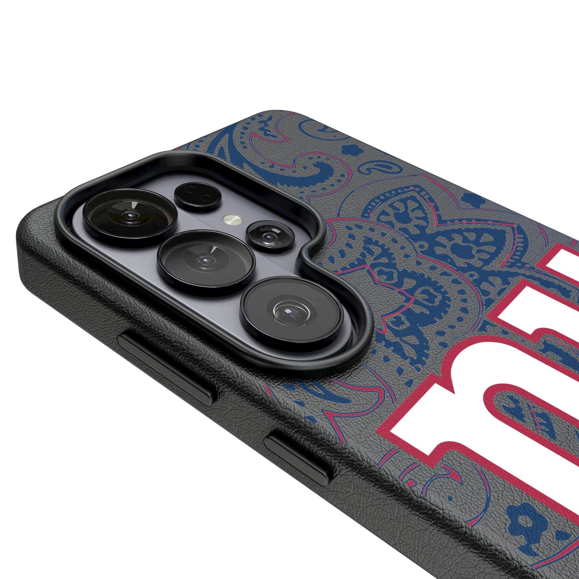 Alt View 2. Keyscaper - New York Giants Paisley Galaxy Magnetic Bump Case - S25 - Black.