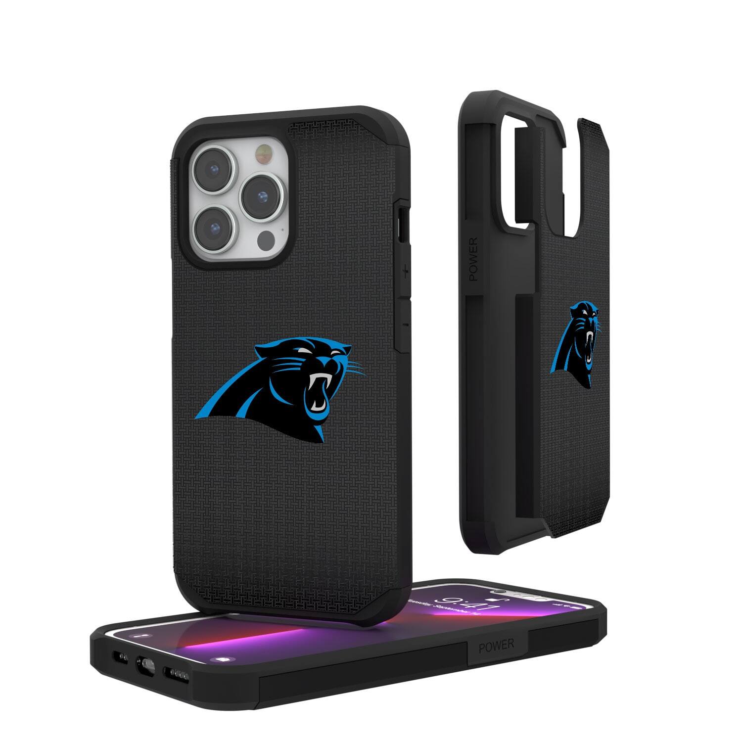 Keyscaper - NFL - Carolina Panthers Linen Logo iPhone Rugged Case - 15 Plus - Black price history on PriceWatchPro