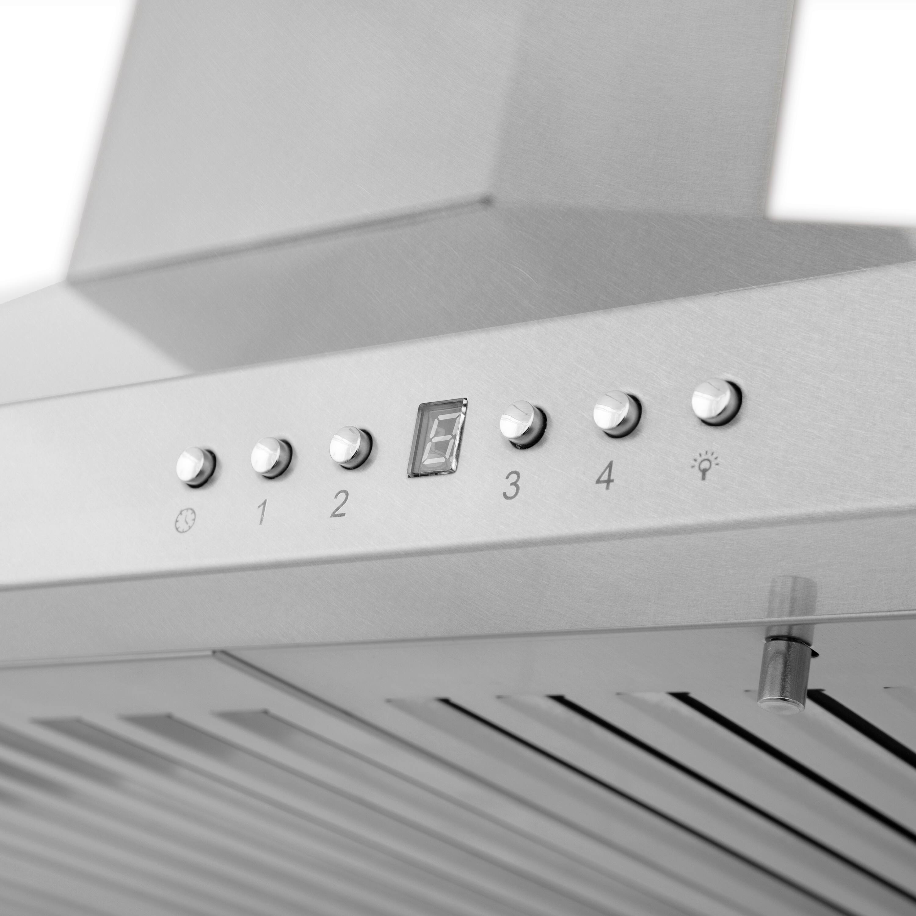 Alt View 2. ZLINE - ZLINE 48 in. Designer Series Satin Stainless Steel Convertible Vent Wall Mount Range Hood (8KBS-48) - Satin Stainless Steel.