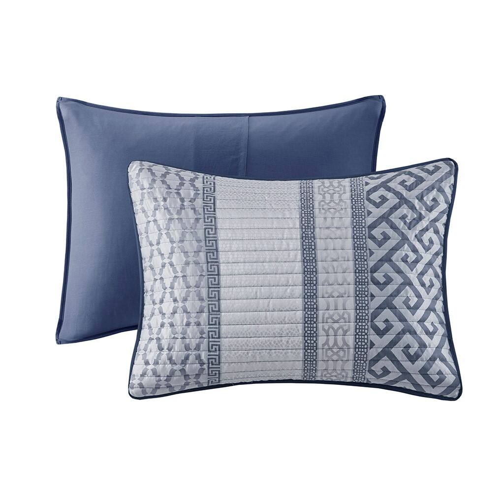 Alt View 3. Gracie Mills - Gracie Mills Theodore 7-Piece Jacquard Comforter Set - Navy.