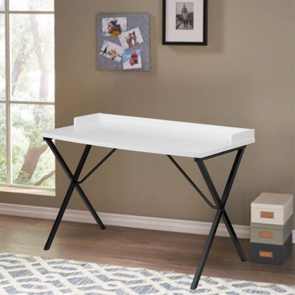 Angle. SlickBlue - Modern Study and Writing Table for Students and Adults - White.