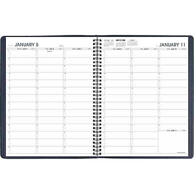 AT-A-GLANCE - 2026 8.25" x 11" Weekly Appointment Book Planner, Faux Leather Cover - Navy