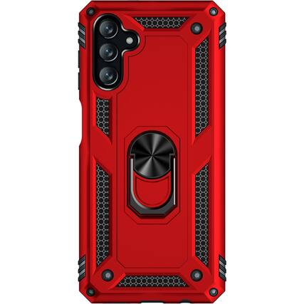 Front. SaharaCase - Military Kickstand Series Case for Samsung Galaxy A13 5G - Red.