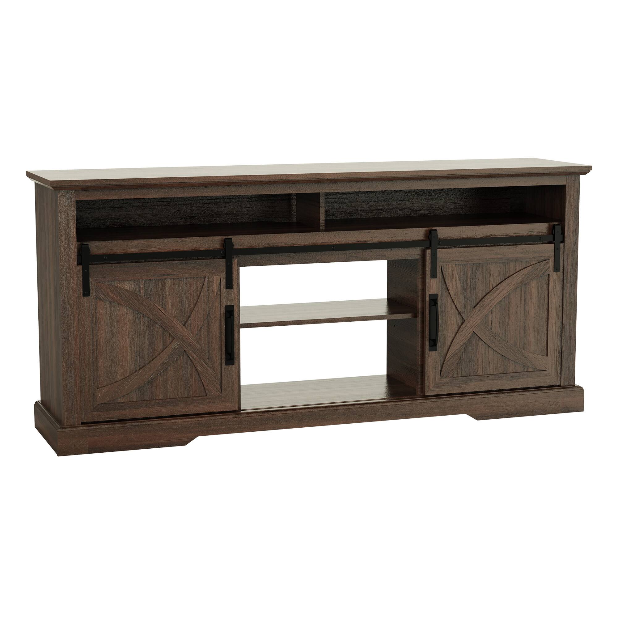 Alt View 5. Ihomeadore - 68" TV Stand with Open Storage Shelves and Cabinets Media Console for TVs up to 78" - Brown.