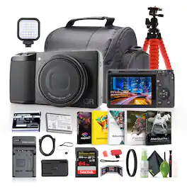 Ricoh - GR IIIx HDF Compact Portable Digital Camera + 64GB Memory Card + More