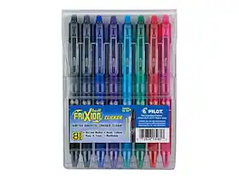 Pilot - FriXion Clicker Retractable Gel Pens, Fine Point, 8/Pack - Assorted Colors