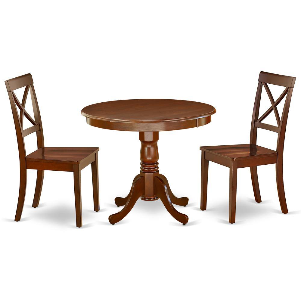 Back. East West Furniture - Dining Room Set Mahogany - Brown.
