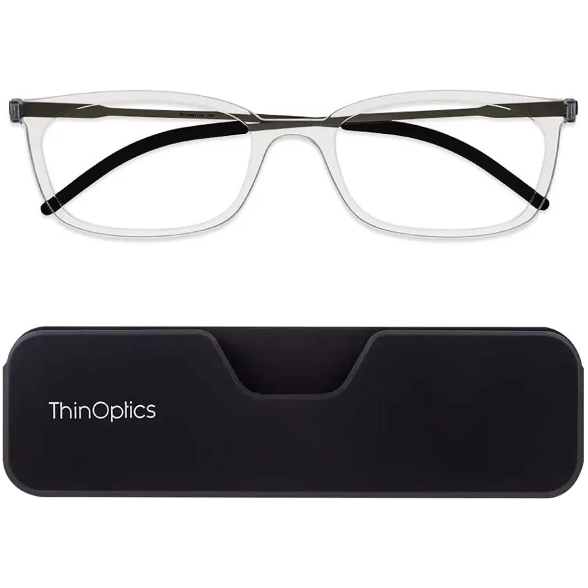 ThinOptics - Connect Reading Glasses with Black Full Frame Pod - +2.50 - Clear