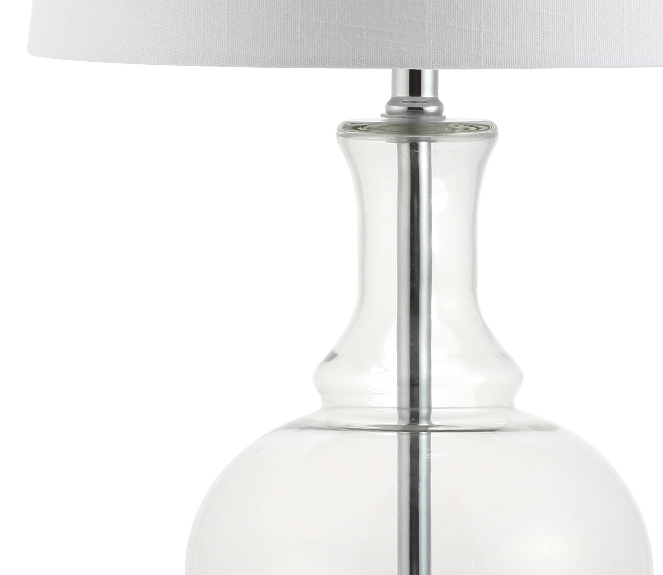 Alt View 6. Jonathan Y - Lavelle 25" Glass LED Table Lamp, Clear/Chrome (Set of 2) - Clear.