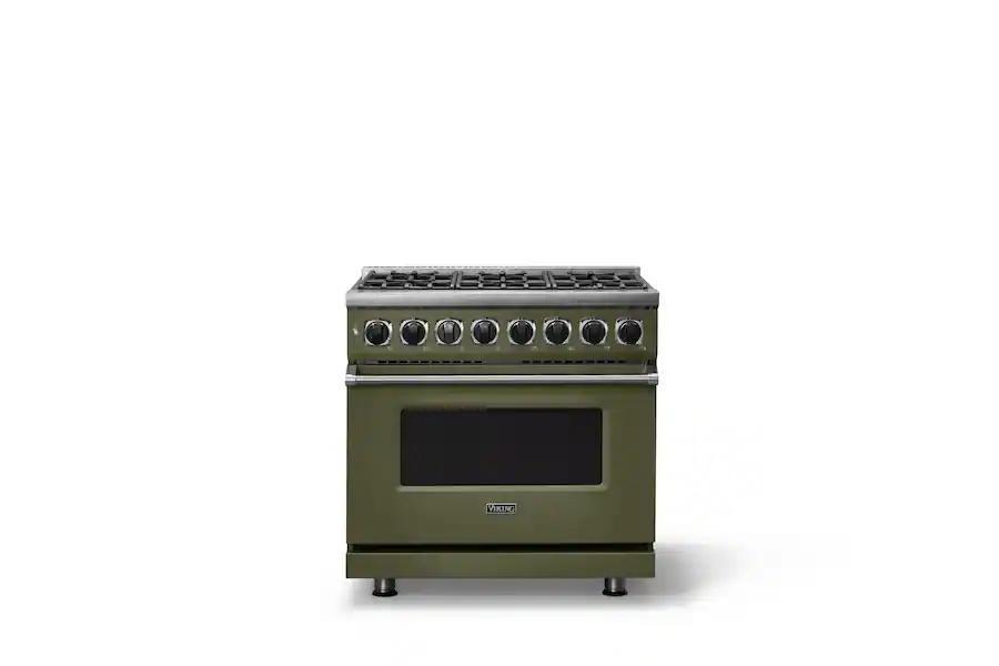 Wide Line Precision Viking 36 in. Wide 6 Burner Dual Fuel Sealed Buner Frestanding Range ...