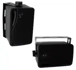 Pyle - PLMR24B 3.5" 200 Watt 3-Way Weather Proof Mini Box Speakers