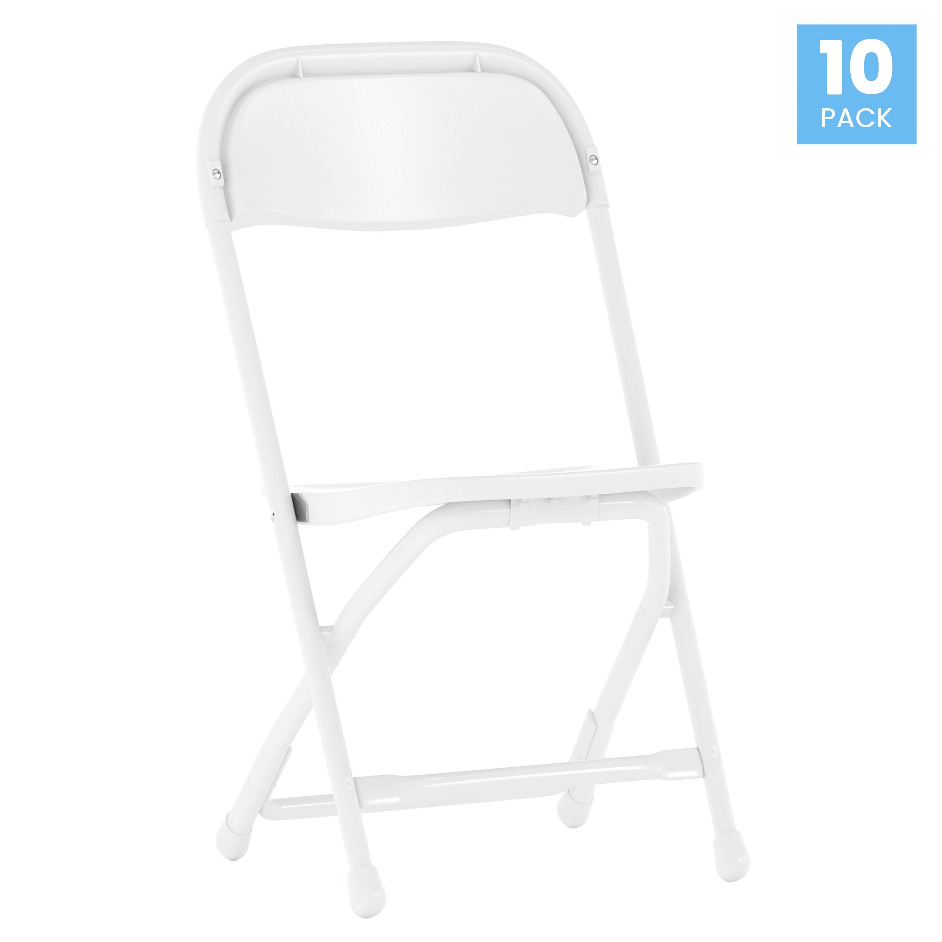 Alt View 2. Emma + Oliver - 10 Pack Kids Plastic Folding Chair Daycare Home School Furniture - White.