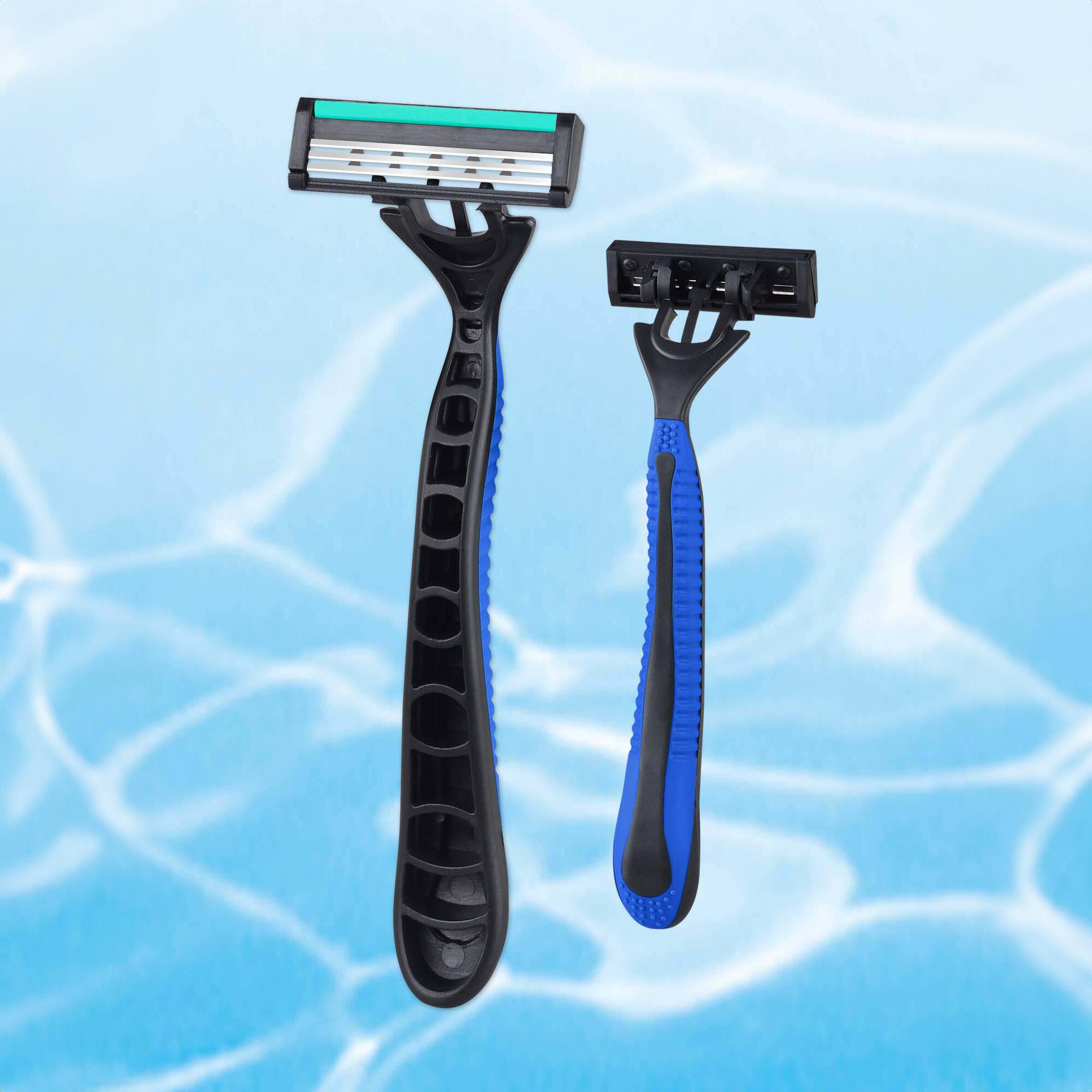 Left. Pursonic - Mario Lopez 6 Disposable Razors - 3 Blade Shaving Surface Technology - Multicolor.
