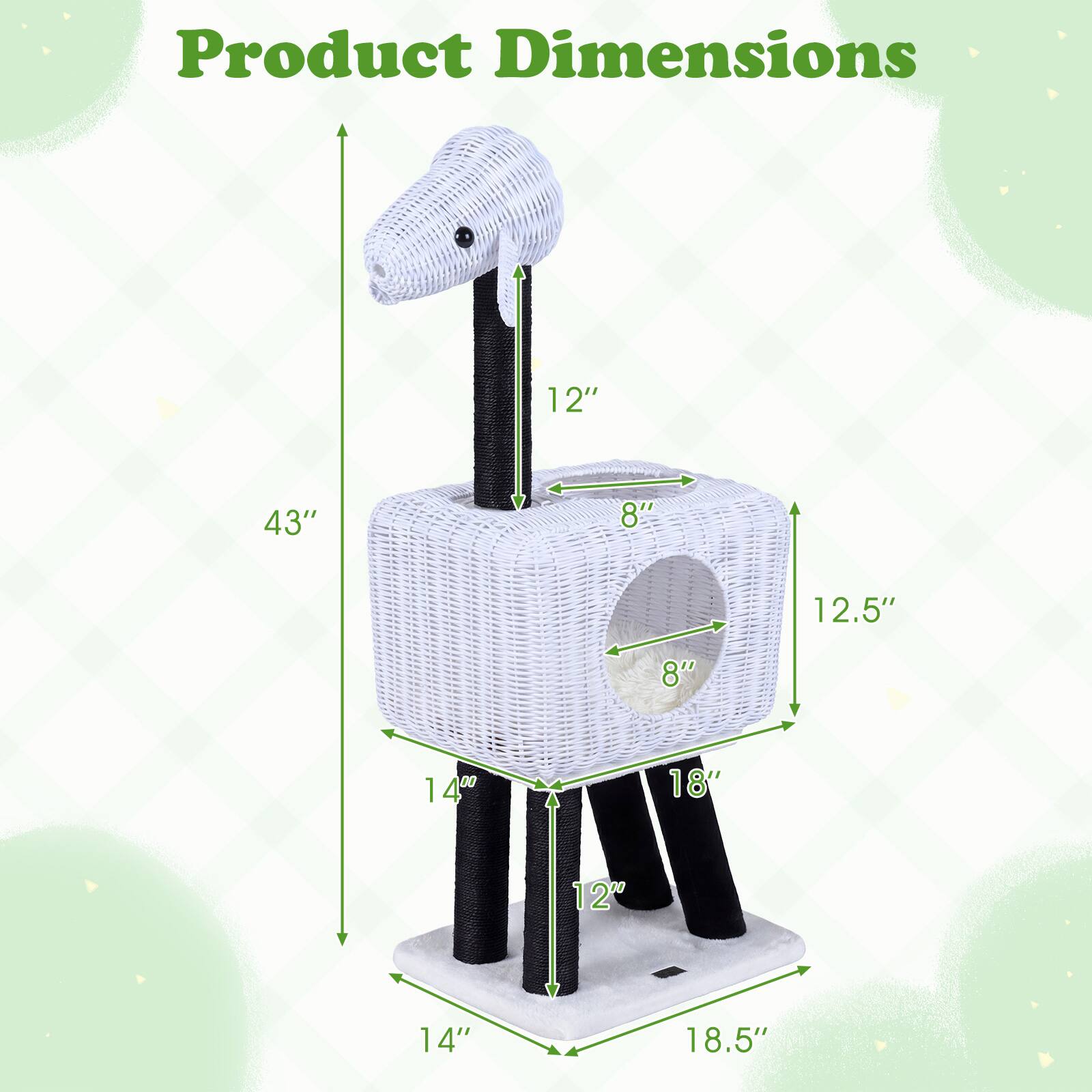 Product Dimensions: 12" x 43" x 8" x 12.5" x 8" x 14" x 18" x 12" x 14" x 18.5"