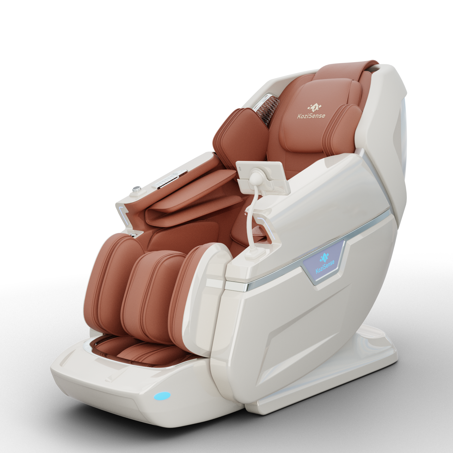 KoziSense - KZ-L66 Dual 4D + 3D Luxury Massage Chair with Deep Zero Gravity,Thai Stretching,Auto Extension Legrest,Back Heat - White and Orange price history on PriceWatchPro