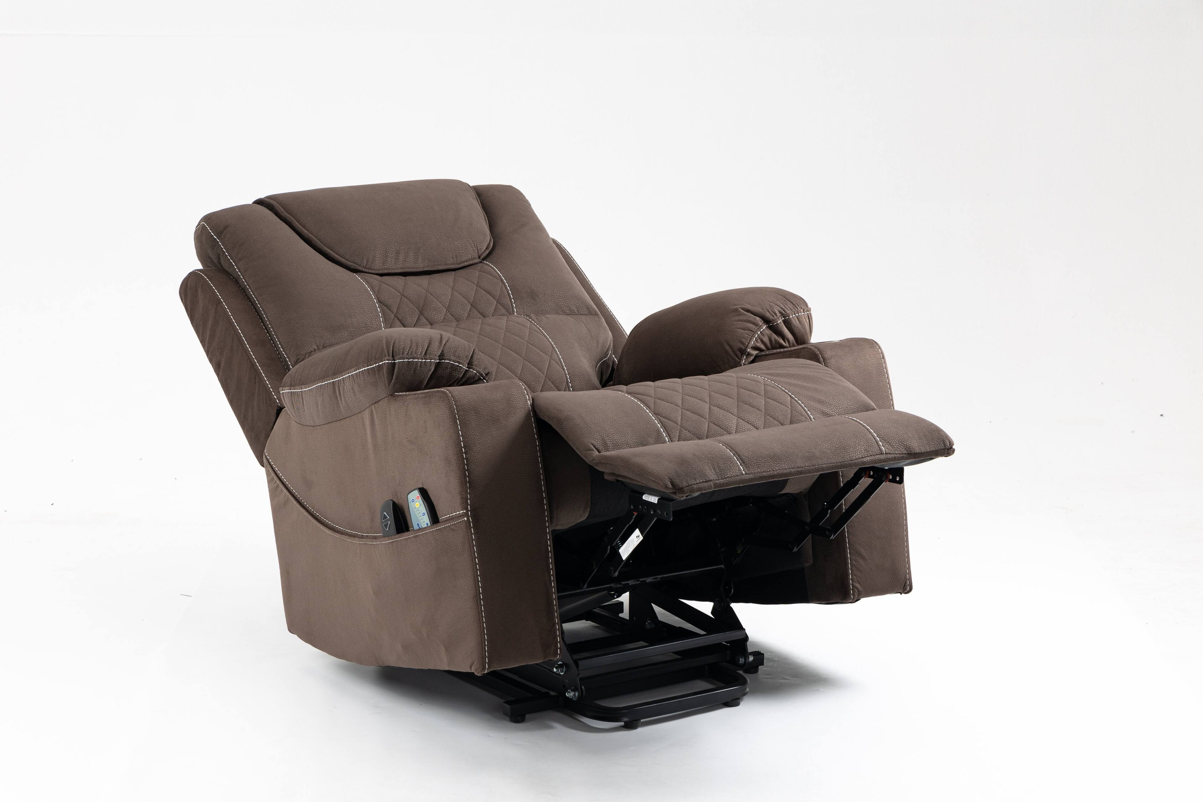 Alt View 1. APRILSOUL - Lounge chair lift chair relax sofa chair sitting room furniture sitting room power supply elderly electric lounge chair - Coffee.