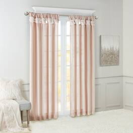 BreeBe - Twist Tab Lined Window Curtain Panel 50x108' - Blush